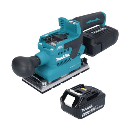 Makita DBO 381 T1U 18 V 93 x 185 mm Levigatrice vibrante a batteria senza spazzole + 1x batteria 5,0 Ah - senza caricabatteria