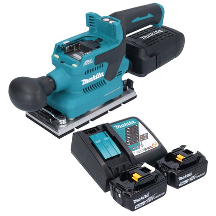Makita DBO 381 RTU 18 V 93 x 185 mm Vibrofinitrice a batteria senza spazzole + 2 batterie da 5,0 Ah + caricabatterie