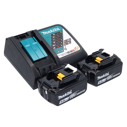 Makita DBO 381 RTU 18 V 93 x 185 mm Vibrofinitrice a batteria senza spazzole + 2 batterie da 5,0 Ah + caricabatterie