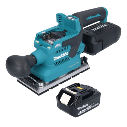 Makita DBO 381 G1U 18 V 93 x 185 mm Levigatrice vibrante a batteria senza spazzole + 1x batteria 6,0 Ah - senza caricabatterie