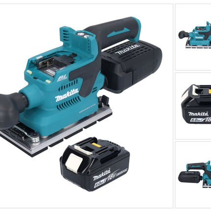 Makita DBO 381 G1U 18 V 93 x 185 mm Levigatrice vibrante a batteria senza spazzole + 1x batteria 6,0 Ah - senza caricabatterie