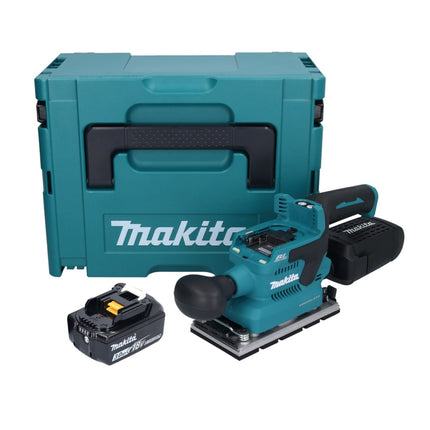 Makita DBO 381 F1JU 18 V 93 x 185 mm Levigatrice vibrante a batteria senza spazzole + 1x batteria 3,0 Ah + Makpac - senza caricabatterie