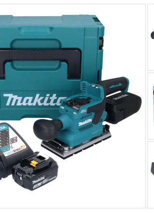 Makita DBO 381 RF1JU Akku Schwingschleifer 18 V 93 x 185 mm Brushless + 1x Akku 3,0 Ah + Ladegerät + Makpac