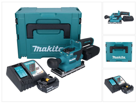 Makita DBO 381 RF1JU Ponceuse vibrante sans fil 18 V 93 x 185 mm Brushless + 1x batterie 3,0 Ah + chargeur + Makpac