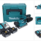 Levigatrice orbitale senza spazzole Makita DBO 381 RFJU 18 V 93 x 185 mm + 2x batteria 3,0 Ah + caricabatterie + Makpac