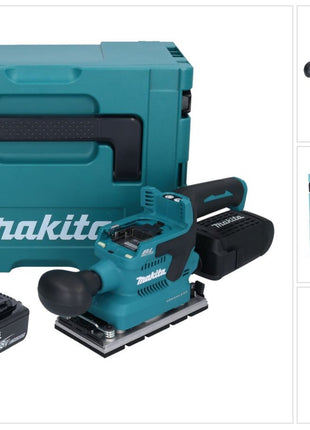 Makita DBO 381 M1JU Akku Schwingschleifer 18 V 93 x 185 mm Brushless + 1x Akku 4,0 Ah + Makpac - ohne Ladegerät