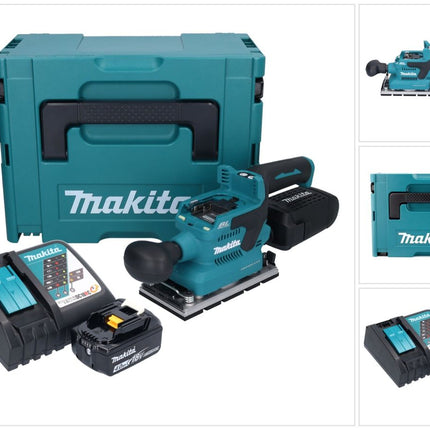 Makita DBO 381 RM1JU 18 V 93 x 185 mm Vibrofinitrice a batteria senza spazzole + 1x batteria 4,0 Ah + caricabatterie + Makpac