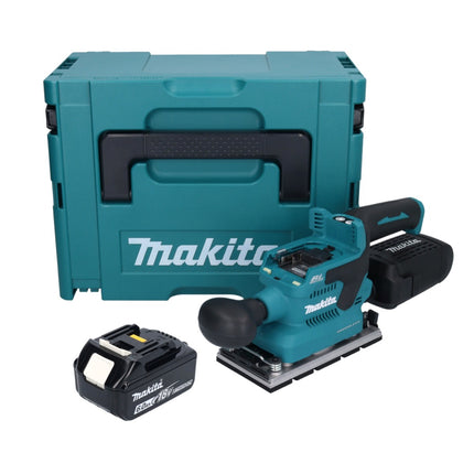 Makita DBO 381 G1JU 18 V 93 x 185 mm Levigatrice vibrante a batteria senza spazzole + 1x batteria da 6,0 Ah + Makpac - senza caricabatterie