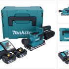 Makita DBO 381 RGJU Akku Schwingschleifer 18 V 93 x 185 mm Brushless + 2x Akku 6,0 Ah + Ladegerät + Makpac