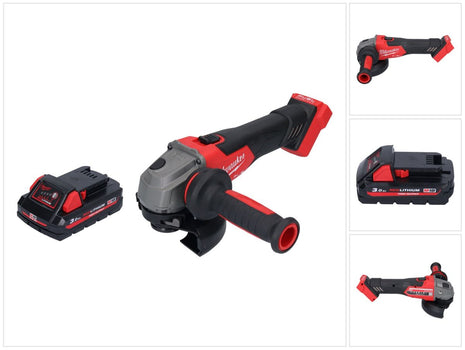 Milwaukee M18 FSAG125X-301 Akumulatorowa szlifierka kątowa 18 V 125 mm bezszczotkowa + 1x akumulator 3,0 Ah - bez ładowarki