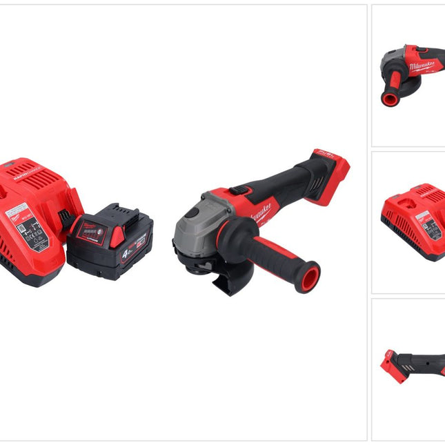 Milwaukee M18 FSAG125X-401 Smerigliatrice angolare a batteria 18 V 125 mm brushless + 1x batteria 4,0 Ah + caricabatterie