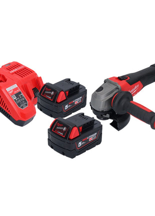 Milwaukee M18 FSAG125X-502 Akumulatorowa szlifierka kątowa 18 V 125 mm bezszczotkowa + 2x akumulator 5,0 Ah + ładowarka