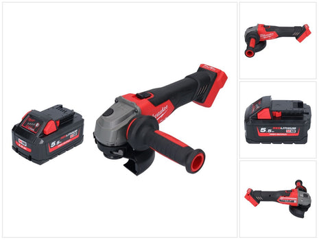 Milwaukee M18 FSAG125X-551 Akumulatorowa szlifierka kątowa 18 V 125 mm bezszczotkowa + 1x akumulator 5,5 Ah - bez ładowarki