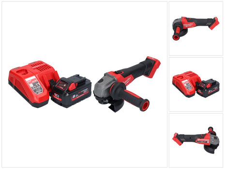 Amoladora angular a batería Milwaukee M18 FSAG125X-801 18 V 125 mm sin escobillas + 1x batería 8,0 Ah + cargador