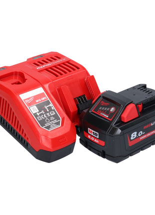 Milwaukee M18 FSAG125X-801 akumulatorowa szlifierka kątowa 18 V 125 mm bezszczotkowa + 1x akumulator 8,0 Ah + ładowarka