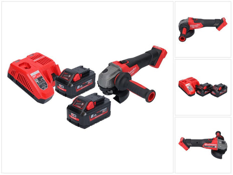 Smerigliatrice angolare a batteria Milwaukee M18 FSAG125X-802 18 V 125 mm brushless + 2x batteria 8,0 Ah + caricabatterie