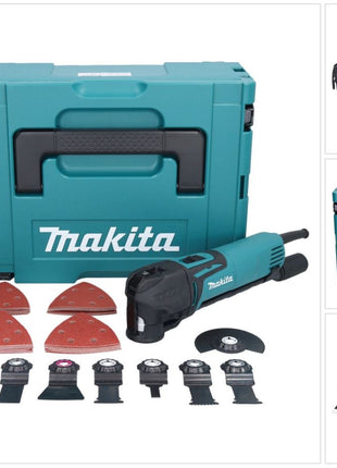 Makita TM 3010 CX3J outil multifonctionnel 320 W OIS / Starlock + 59 pcs. kit d'accessoires + Makpac