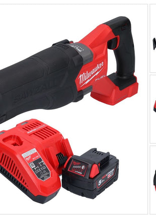 Sierra sable Milwaukee M18 FSZ-501 batería 18 V sin escobillas + 1x batería 5,0 Ah + cargador