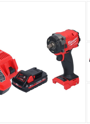 Clé à chocs sans fil Milwaukee M18 FIW2F12-301 18 V 339 Nm 1/2" brushless + 1x batterie 3,0 Ah + chargeur