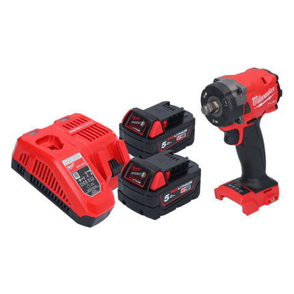 Milwaukee M18 FIW2F12-502 Avvitatore a impulsi a batteria 18 V 339 Nm 1/2" brushless + 2x batteria ricaricabile 5,0 Ah + caricabatterie