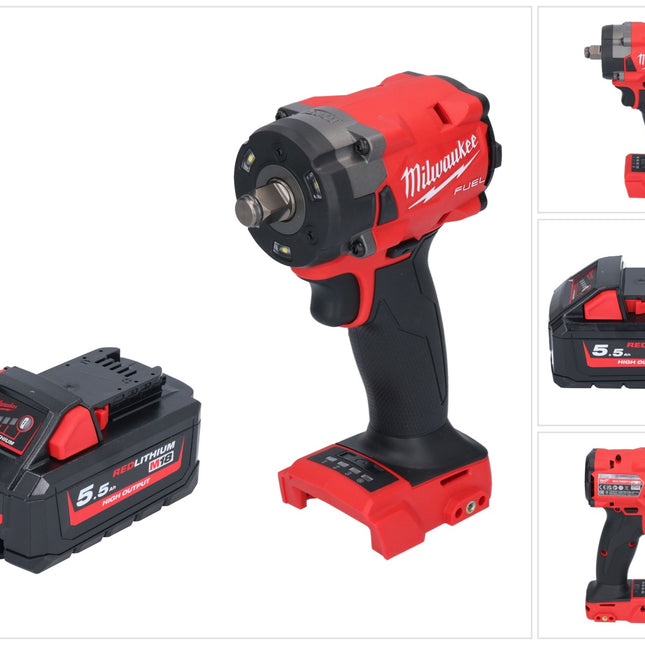 Milwaukee M18 FIW2F12 551 Akku Schlagschrauber 18 V 339 Nm 1 2 Brushless 1x Akku 5 5 Ah ohne Ladegeraet 0 - toolbrothers