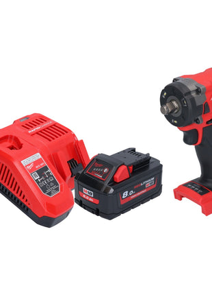 Milwaukee M18 FIW2F12-801 Akku Schlagschrauber 18 V 339 Nm 1/2" Brushless + 1x Akku 8,0 Ah + Ladegerät