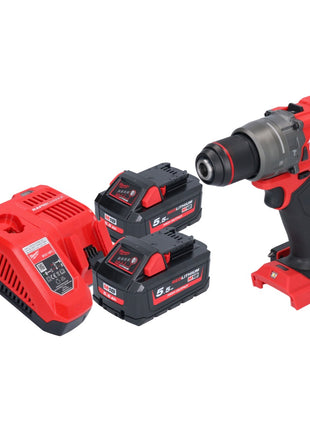 Taladro percutor inalámbrico Milwaukee M18 FPD3-552 18 V 158 Nm sin escobillas + 2x baterías 5,5 Ah + cargador