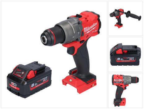 Taladro percutor inalámbrico Milwaukee M18 FPD3-801 18 V 158 Nm sin escobillas + 1x batería 8,0 Ah - sin cargador