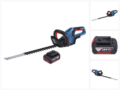 Bosch GHE 18V-60 Professional cordless hedge trimmer 18 V 60 cm brushless + 1x rechargeable battery 4.0 Ah - without charger