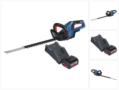 Bosch GHE 18V-60 Professional Akku Heckenschere 18 V 60 cm Brushless + 1x Akku 4,0 Ah + Ladegerät