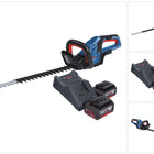 Bosch GHE 18V-60 Tagliasiepi professionale a batteria 18 V 60 cm senza spazzole + 2x batteria 4,0 Ah + caricabatterie