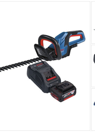 Bosch GHE 18V-60 Professional Taille-haies sans fil 18 V 60 cm Brushless + 1x batterie 5,0 Ah + chargeur