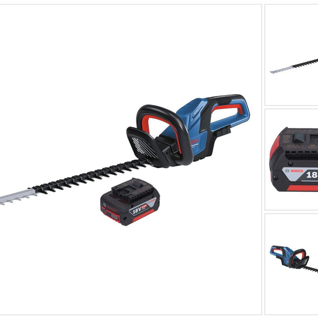 Bosch GHE 18V-60 Professional Akku Heckenschere 18 V 60 cm Brushless + 1x Akku 6,0 Ah - ohne Ladegerät