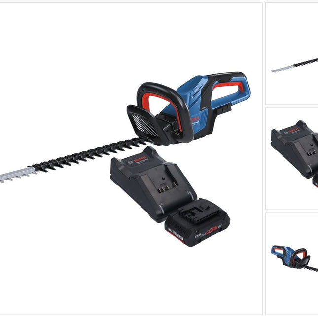 Bosch GHE 18V-60 Tagliasiepi professionale a batteria 18 V 60 cm senza spazzole + 1x batteria ProCORE 4,0 Ah + caricabatterie