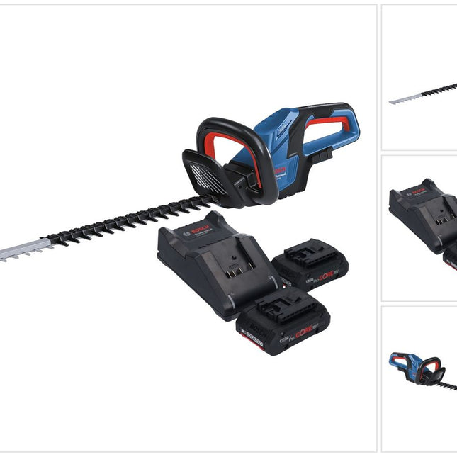 Bosch GHE 18V-60 Tagliasiepi professionale a batteria 18 V 60 cm senza spazzole + 2x batteria ProCORE 4,0 Ah + caricabatterie