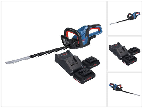 Bosch GHE 18V-60 Tagliasiepi professionale a batteria 18 V 60 cm senza spazzole + 2x batteria ProCORE 4,0 Ah + caricabatterie