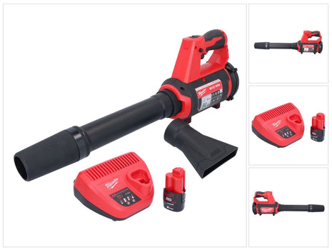 Souffleur à batterie Milwaukee M12 BBL-201 12 V + 1x batterie 2,0 Ah + chargeur