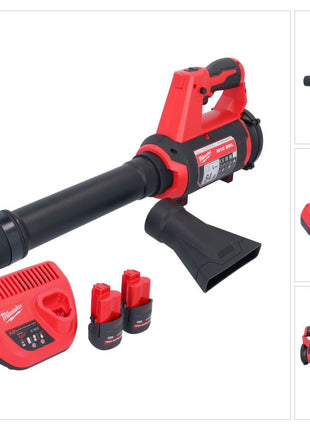 Milwaukee M12 BBL-252 akumulatorowa dmuchawa 12 V + 2x akumulator 2,5 Ah + ładowarka