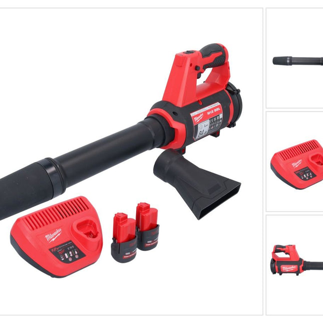 Milwaukee M12 BBL-252 Akku Gebläse 12 V + 2x Akku 2,5 Ah + Ladegerät