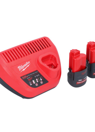 Milwaukee M12 BBL-252 akumulatorowa dmuchawa 12 V + 2x akumulator 2,5 Ah + ładowarka