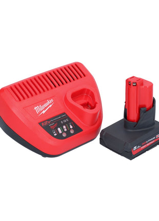 Milwaukee M12 BBL-501 akumulatorowa dmuchawa 12 V + 1x akumulator 5,0 Ah + ładowarka