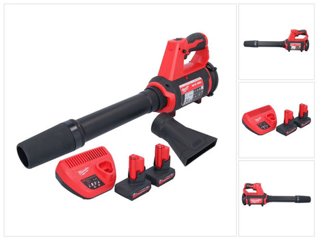 Souffleur à batterie Milwaukee M12 BBL-502 12 V + 2x batteries 5,0 Ah + chargeur