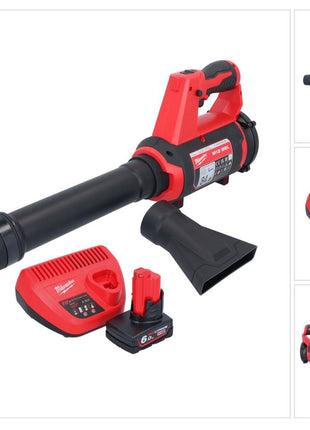 Milwaukee M12 BBL-601 akumulatorowa dmuchawa 12 V + 1x akumulator 6,0 Ah + ładowarka