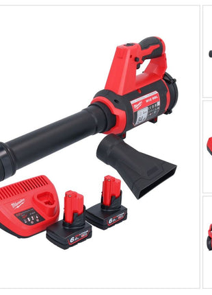 Milwaukee M12 BBL-602 akumulatorowa dmuchawa 12 V + 2x akumulator 6,0 Ah + ładowarka