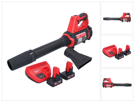 Milwaukee M12 BBL-602 akumulatorowa dmuchawa 12 V + 2x akumulator 6,0 Ah + ładowarka