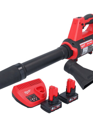 Milwaukee M12 BBL-602 akumulatorowa dmuchawa 12 V + 2x akumulator 6,0 Ah + ładowarka