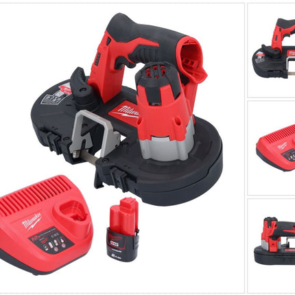 Milwaukee M12 BS-201 Akku Bandsäge 12 V 41 x 41 mm + 1x Akku 2,0 Ah + Ladegerät