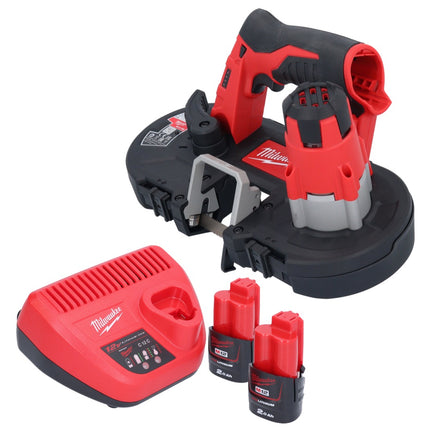 Milwaukee M12 BS-202 Akku Bandsäge 12 V 41 x 41 mm + 2x Akku 2,0 Ah + Ladegerät
