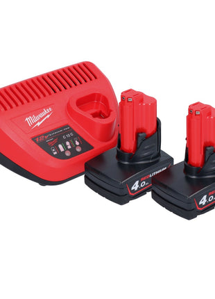 Milwaukee M12 BS-402 Akku Bandsäge 12 V 41 x 41 mm + 2x Akku 4,0 Ah + Ladegerät