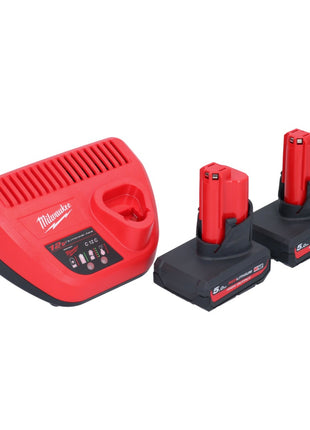 Milwaukee M12 BS-502 Akku Bandsäge 12 V 41 x 41 mm + 2x Akku 5,0 Ah + Ladegerät